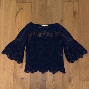 Trina Turk Navy Lace Top